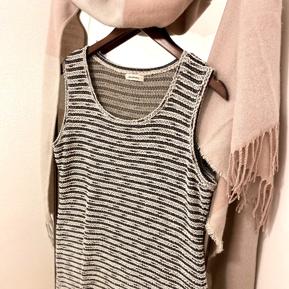 Tweed dress (black and white, stretch)